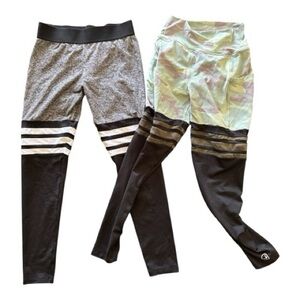 Bombshell Sportswear Black and Gray Leggings Duo